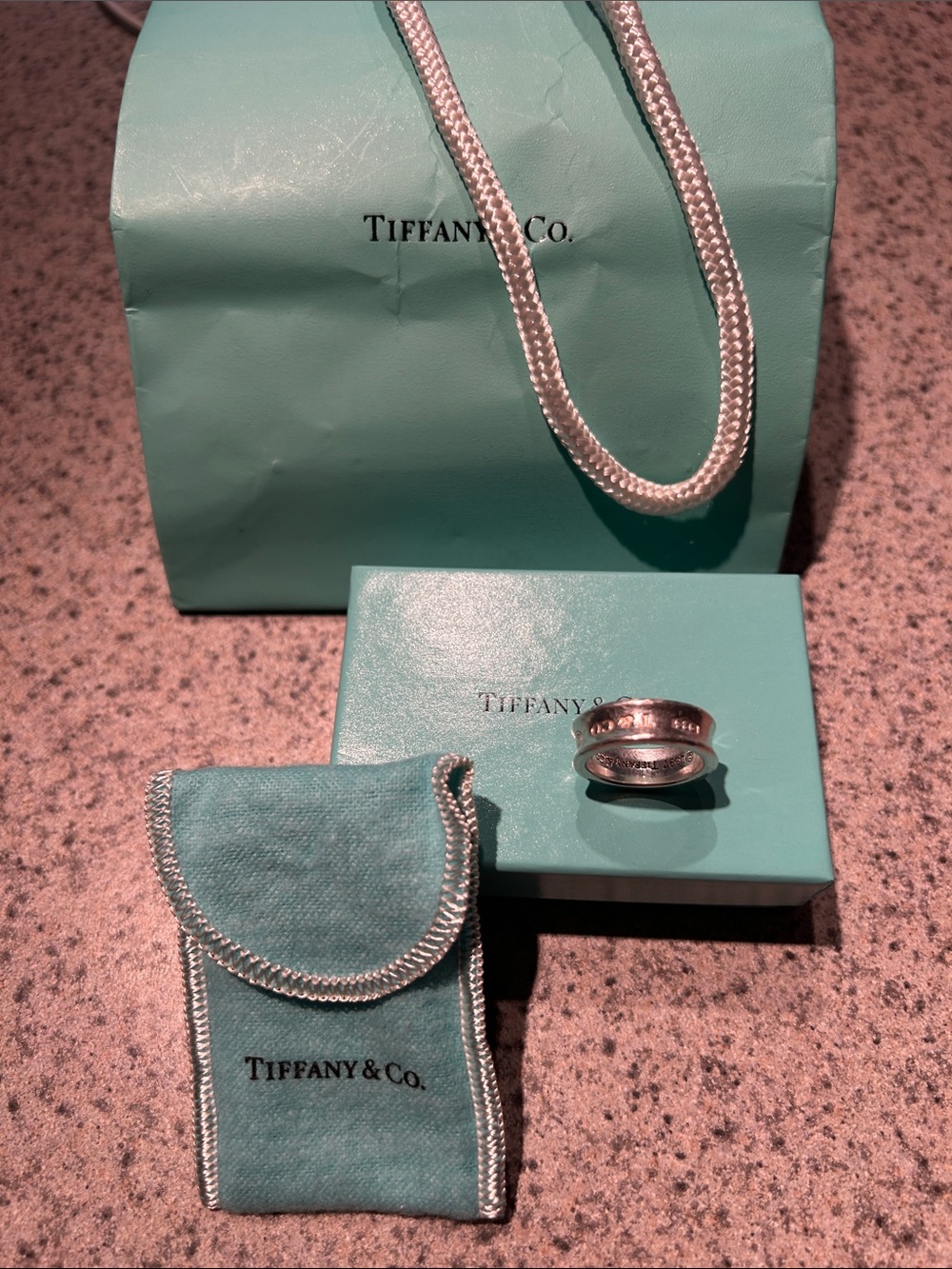 Tiffany & Co. Silver Wide Double Band Ring - Picture 3 of 6